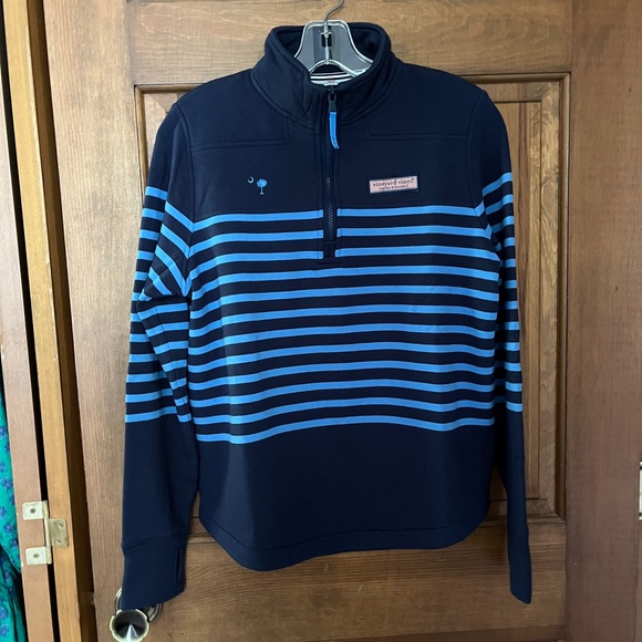Vineyard Vines Tops - Vineyard Vines Navy Shirt with White and Pink Logo